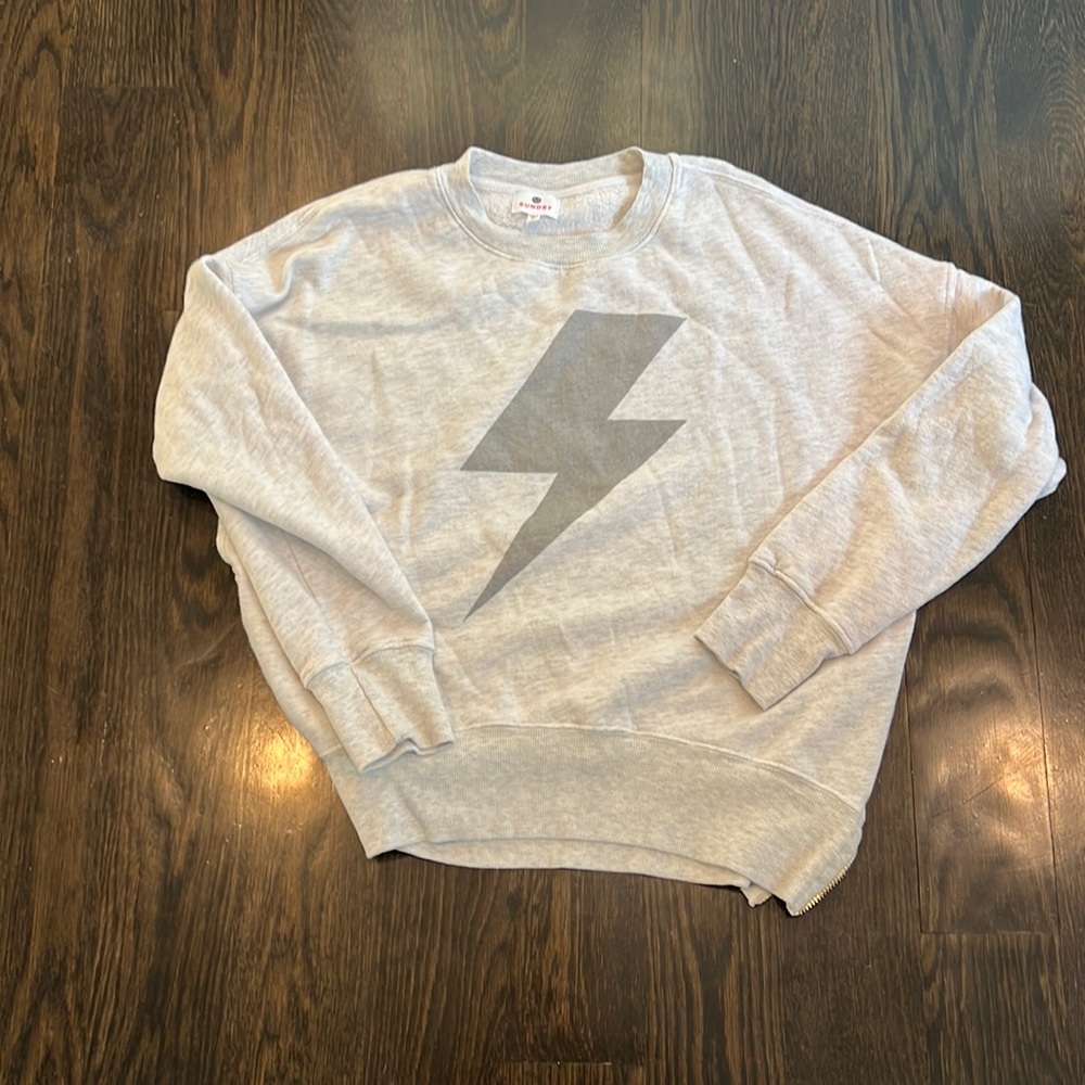 Sundry lightening bolt double zip sweatshirt